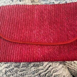 Hot Pink Woven Envelope Clutch - Women Bags